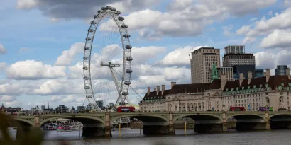 View of the Thames and London eye