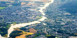 Aerial view of Lillestrøm in Norway