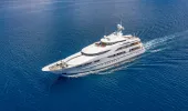 Large yacht in the open sea