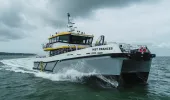 Vessel HST Frances on grey water with grey skies