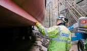 Maritime and Coastguard Agency survey and inspection team inspecting a ship